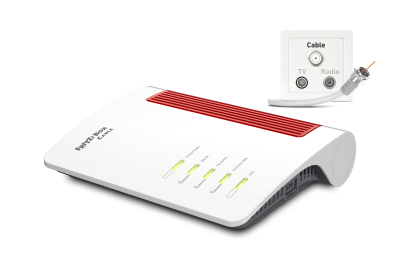 Box FRITZ! 6670 Cable Edition International draadloze router 2.5 Gigabit Ethernet Dual-band (2.4 GHz / 5 GHz) Rood, Wit