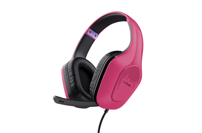 Trust GXT 415P Zirox Gaming Headset - Bedrade gamingheadset – Opklapbare microfoon – 50 mm drivers – Roze