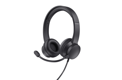 Trust Ayda USB Headset - USB headset voor kantoor en calls – Opklapbare microfoon – Volumeregeling in kabel – Zwart