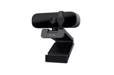 Trust Tanor Full HD Webcam – webcam – Full HD webcam met privacy‑cover – geïntegreerde microfoon – zwart