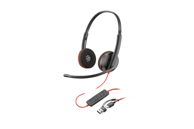 HP Poly Blackwire 3220 Stereo USB-C Headset + USB-C/A adapter