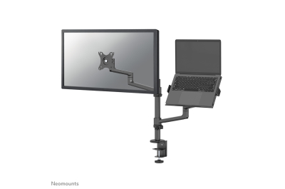 Neomounts DS20-425BL2 Monitorarm met laptophouder 17-27" - ruimtebesparend