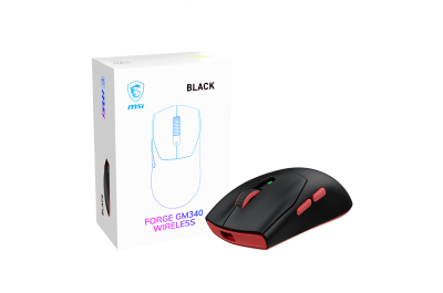 MSI Forge Gm340 Wireless Black muis Gamen Ambidextrous RF-draadloos + Bluetooth Optisch 12000 DPI