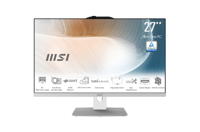 MSI Modern AM272P 1M-846EU Intel Core 7 150U 68,6 cm (27") 1920 x 1080 Pixels Alles-in-één-pc 16 GB DDR5-SDRAM 1 TB SSD Windows 11 Pro Wi-Fi 6E (802.11ax) Zwart
