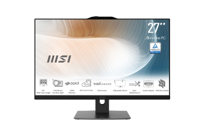 MSI Modern AM272P 1M-848EU All-in-One PC/workstation Intel Core 5 120U 68,6 cm (27") 1920 x 1080 Pixels Alles-in-één-pc 8 GB DDR5-SDRAM 512 GB SSD Windows 11 Pro Wi-Fi 6E (802.11ax) Zwart