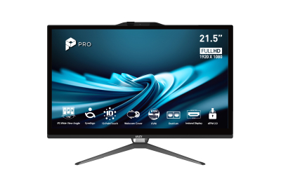 MSI Pro AP222T 14MA-613EU Intel® Core™ i3 i3-14100 54,6 cm (21.5") 1920 x 1080 Pixels Touchscreen Alles-in-één-pc 8 GB DDR4-SDRAM 512 GB SSD Windows 11 Home Wi-Fi 5 (802.11ac) Zwart