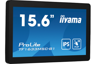 iiyama ProLite TF1633MSC-B1 computer monitor 39,6 cm (15.6") 1920 x 1080 Pixels Full HD Touchscreen Zwart