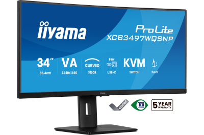 iiyama ProLite XCB3497WQSNP-B1 computer monitor 86,4 cm (34") 3440 x 1440 Pixels UltraWide Quad HD LED Zwart